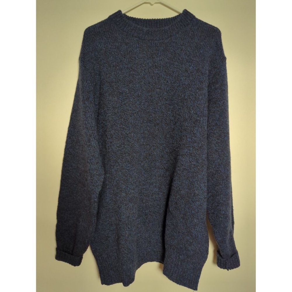 Vintage L.L. Bean Men's Wool Sweater Dark Blue XL Long